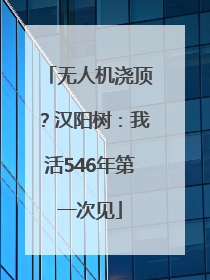 无人机浇顶？汉阳树：我活546年第一次见