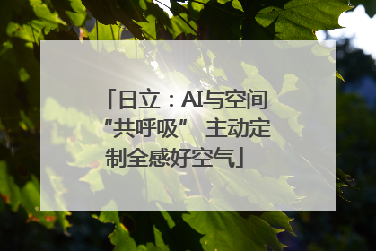 日立：AI与空间“共呼吸” 主动定制全感好空气