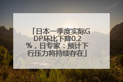 日本一季度实际GDP环比下降0.2%，日专家：预计下行压力将持续存在
