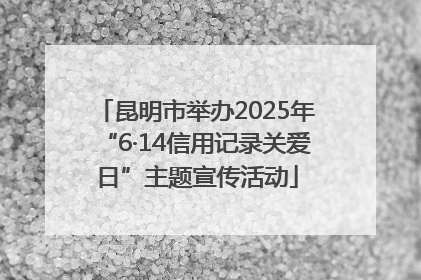 昆明市举办2025年“6·14信用记录关爱日”主题宣传活动
