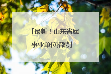 最新！山东省属事业单位招聘