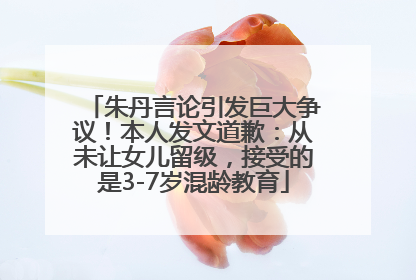 朱丹言论引发巨大争议！本人发文道歉：从未让女儿留级，接受的是3-7岁混龄教育