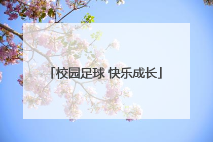 校园足球 快乐成长