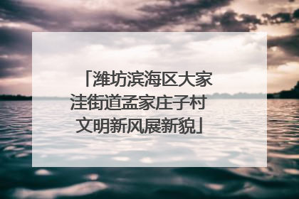 潍坊滨海区大家洼街道孟家庄子村文明新风展新貌