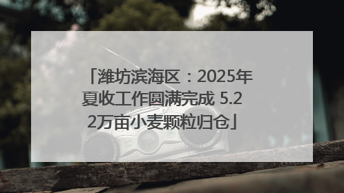 潍坊滨海区：2025年夏收工作圆满完成 5.22万亩小麦颗粒归仓