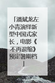 潘斌龙左小青演绎新型中国式家长，电影《不再退缩》预定暑期档