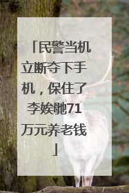 民警当机立断夺下手机，保住了李娭毑71万元养老钱