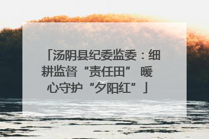 汤阴县纪委监委：细耕监督“责任田” 暖心守护“夕阳红”