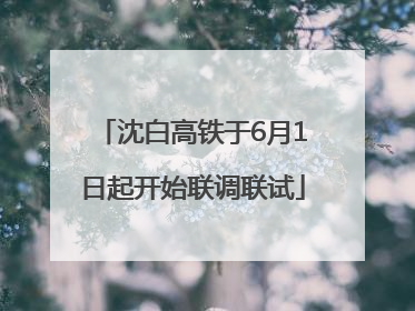 沈白高铁于6月1日起开始联调联试