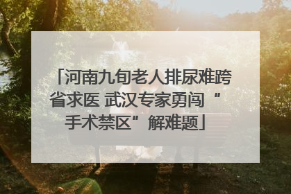 河南九旬老人排尿难跨省求医 武汉专家勇闯“手术禁区”解难题