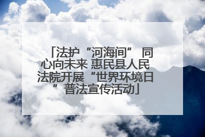 法护“河海间” 同心向未来 惠民县人民法院开展“世界环境日”普法宣传活动
