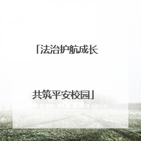 法治护航成长 共筑平安校园