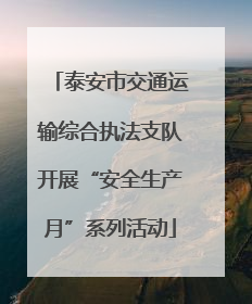泰安市交通运输综合执法支队开展“安全生产月”系列活动
