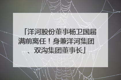 洋河股份董事杨卫国届满前离任！身兼洋河集团、双沟集团董事长