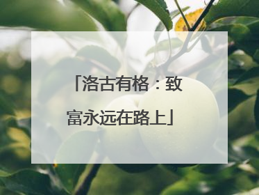 洛古有格：致富永远在路上