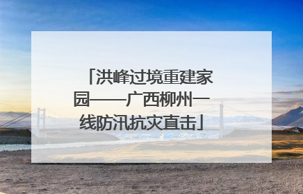 洪峰过境重建家园——广西柳州一线防汛抗灾直击