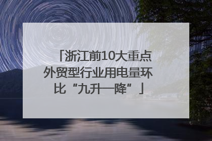 浙江前10大重点外贸型行业用电量环比“九升一降”