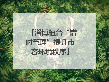 淄博桓台“错时管理”提升市容环境秩序