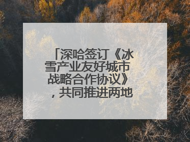 深哈签订《冰雪产业友好城市战略合作协议》，共同推进两地冰雪体育文化旅游高质量发展