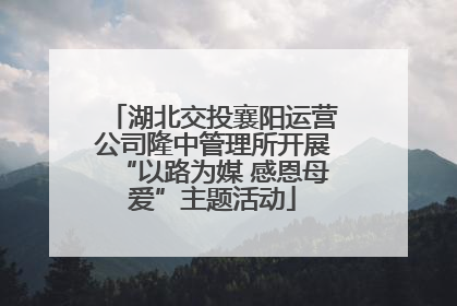 湖北交投襄阳运营公司隆中管理所开展“以路为媒 感恩母爱”主题活动