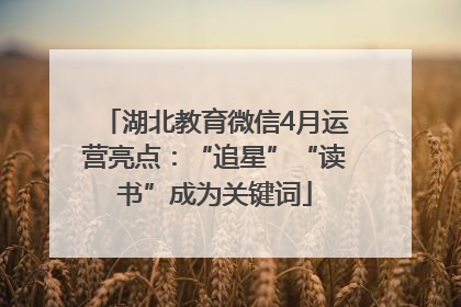 湖北教育微信4月运营亮点：“追星”“读书”成为关键词
