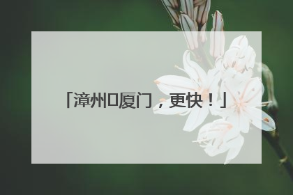 漳州⇋厦门，更快！