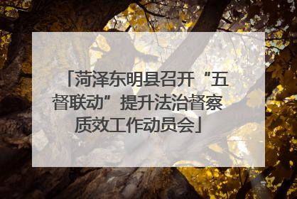菏泽东明县召开“五督联动”提升法治督察质效工作动员会