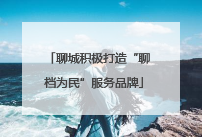 聊城积极打造“聊档为民”服务品牌
