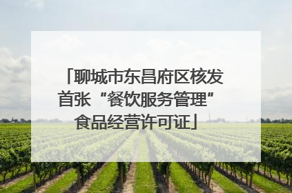 聊城市东昌府区核发首张“餐饮服务管理”食品经营许可证