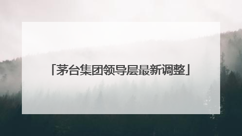 茅台集团领导层最新调整