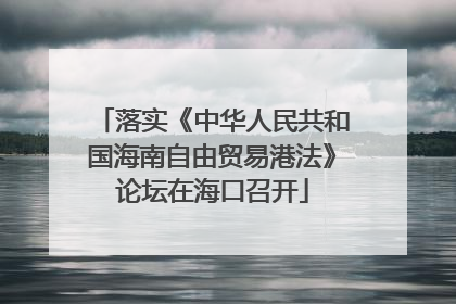 落实《中华人民共和国海南自由贸易港法》论坛在海口召开