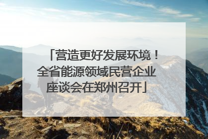 营造更好发展环境！全省能源领域民营企业座谈会在郑州召开