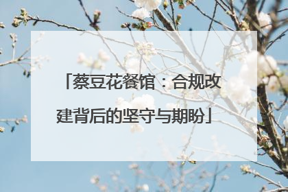 蔡豆花餐馆：合规改建背后的坚守与期盼