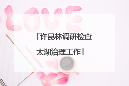 许昆林调研检查太湖治理工作