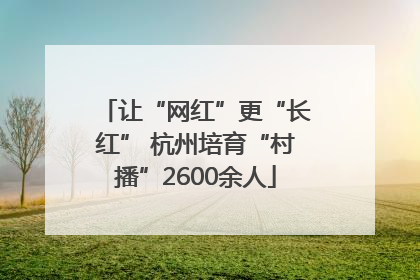 让“网红”更“长红” 杭州培育“村播”2600余人