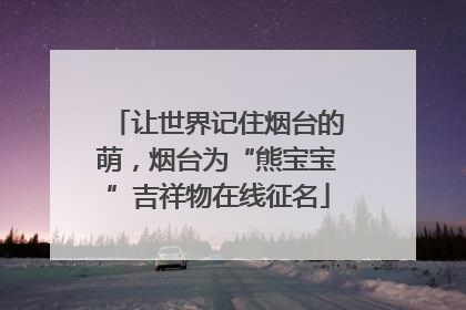让世界记住烟台的萌，烟台为“熊宝宝”吉祥物在线征名