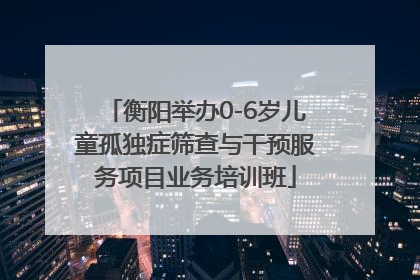 衡阳举办0-6岁儿童孤独症筛查与干预服务项目业务培训班