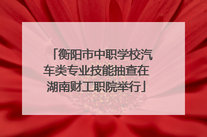 衡阳市中职学校汽车类专业技能抽查在湖南财工职院举行