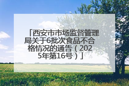 西安市市场监督管理局关于6批次食品不合格情况的通告（2025年第16号）