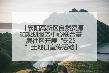 襄阳高新区自然资源和规划服务中心联合基层社区开展“6·25”土地日宣传活动