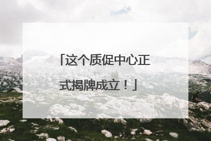 这个质促中心正式揭牌成立！