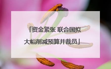 资金紧张 联合国拟大幅削减预算并裁员