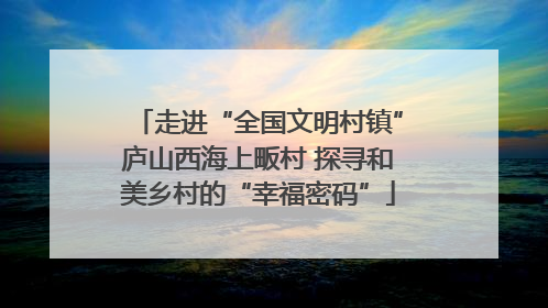 走进“全国文明村镇”庐山西海上畈村 探寻和美乡村的“幸福密码”
