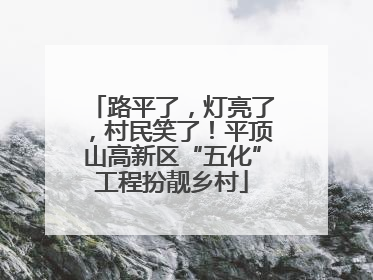 路平了，灯亮了，村民笑了！平顶山高新区“五化”工程扮靓乡村