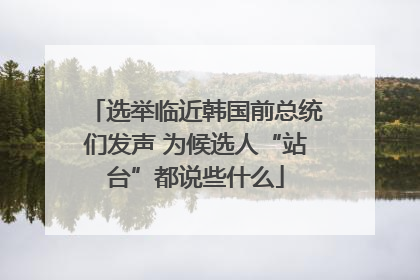 选举临近韩国前总统们发声 为候选人“站台”都说些什么
