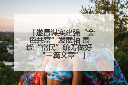 遂昌谋实建强“金色共富”发展轴 围绕“富民”统筹做好“三篇文章”