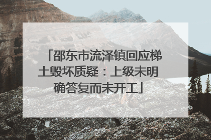 邵东市流泽镇回应梯土毁坏质疑：上级未明确答复而未开工