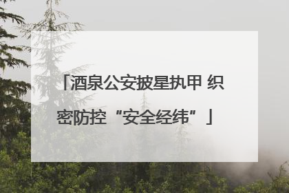 酒泉公安披星执甲 织密防控“安全经纬”