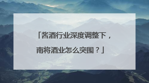 酱酒行业深度调整下，南将酒业怎么突围？