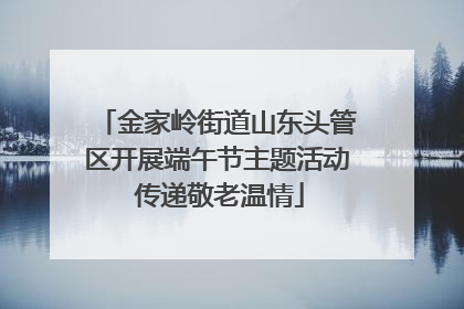 金家岭街道山东头管区开展端午节主题活动 传递敬老温情